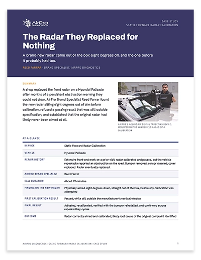 Static forward-facing radar calibration case study image